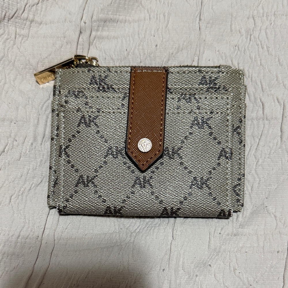 Anne Klein Slim Gray and Brown Wallet